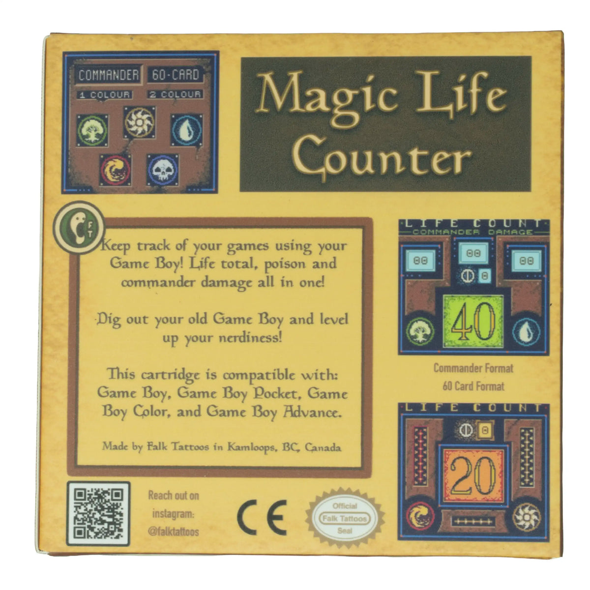 Life Counter for Magic: The Gathering (MTG) - Game Boy Cartridge