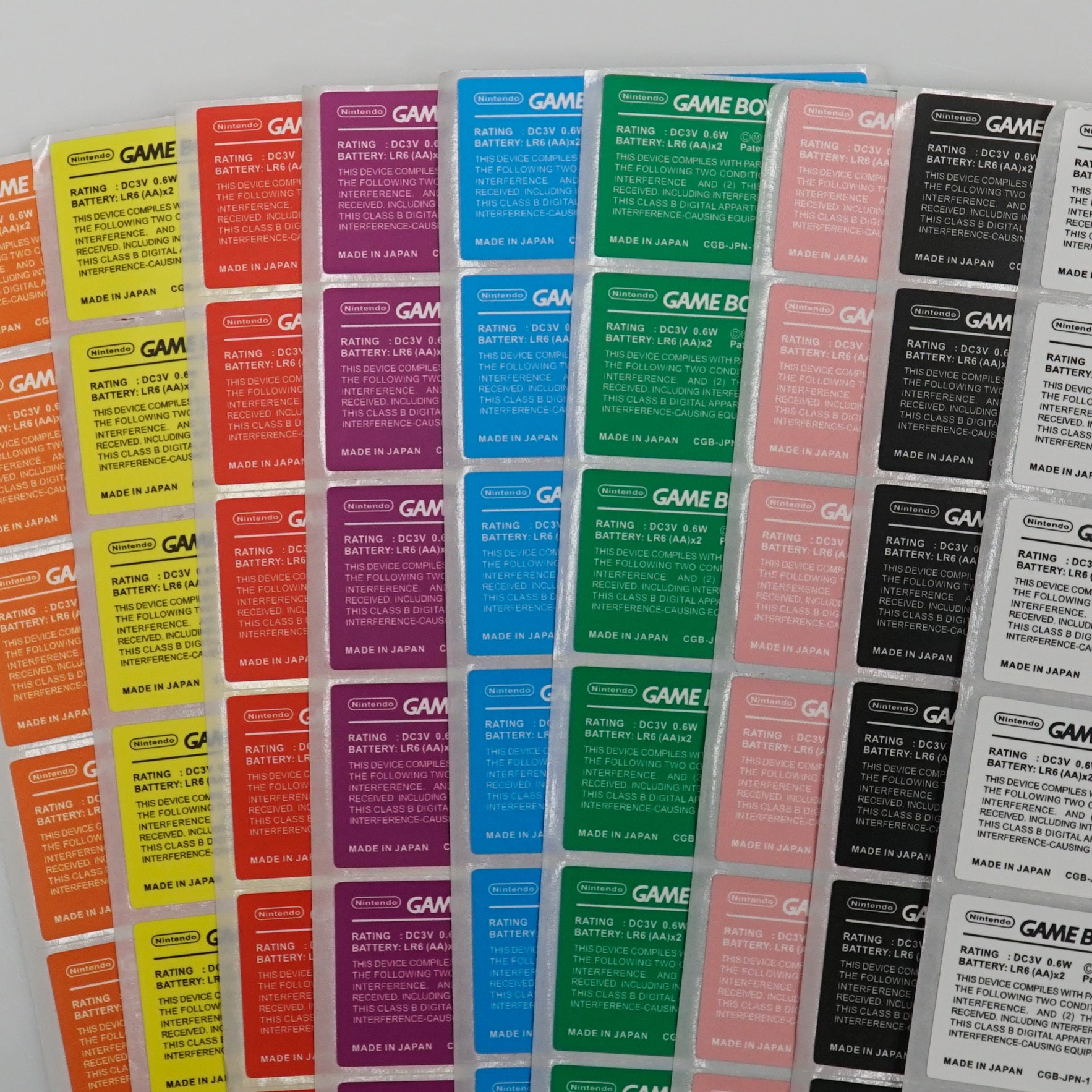 Game Boy Color Replacement Console Sticker - Colors - Hand Held Legend
