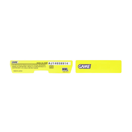 Replacement Console Sticker for Game Boy Advance - Colors Guangzhou Kinmit Barcode Technology