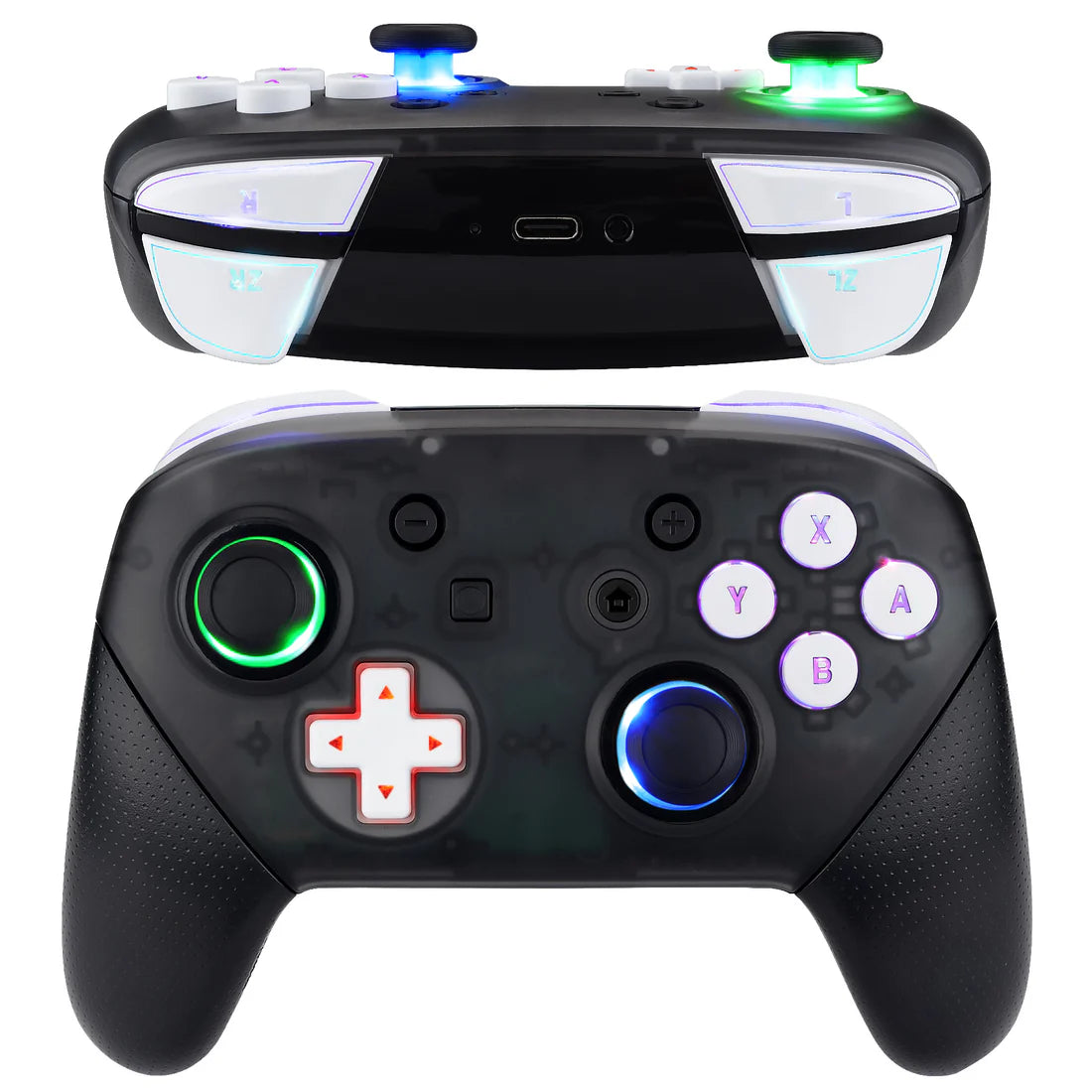 Nintendo Switch Pro Controller Clear Text Button Set - eXtremeRate - Hand Held Legend