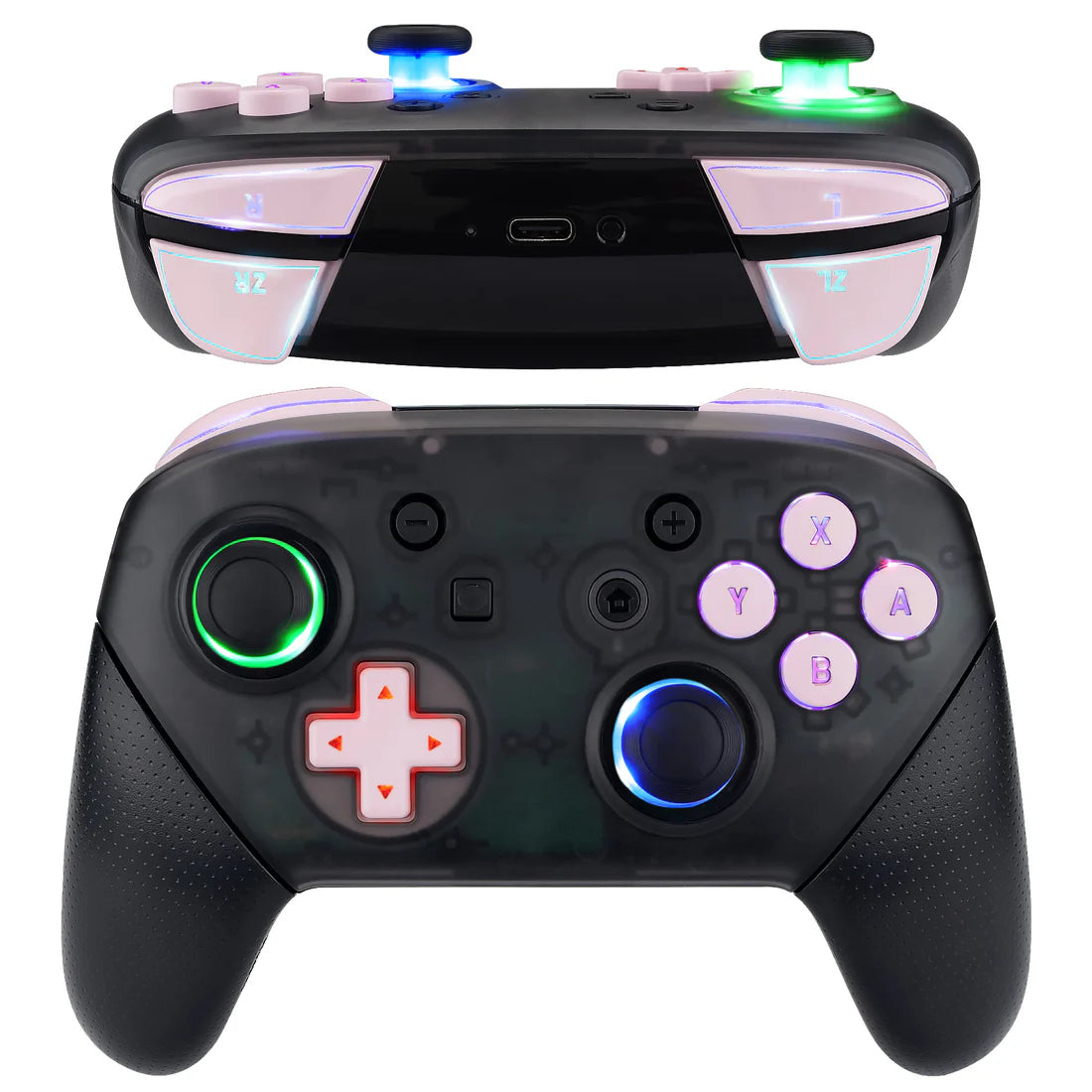 Nintendo Switch Pro Controller Clear Text Button Set - eXtremeRate - Hand Held Legend
