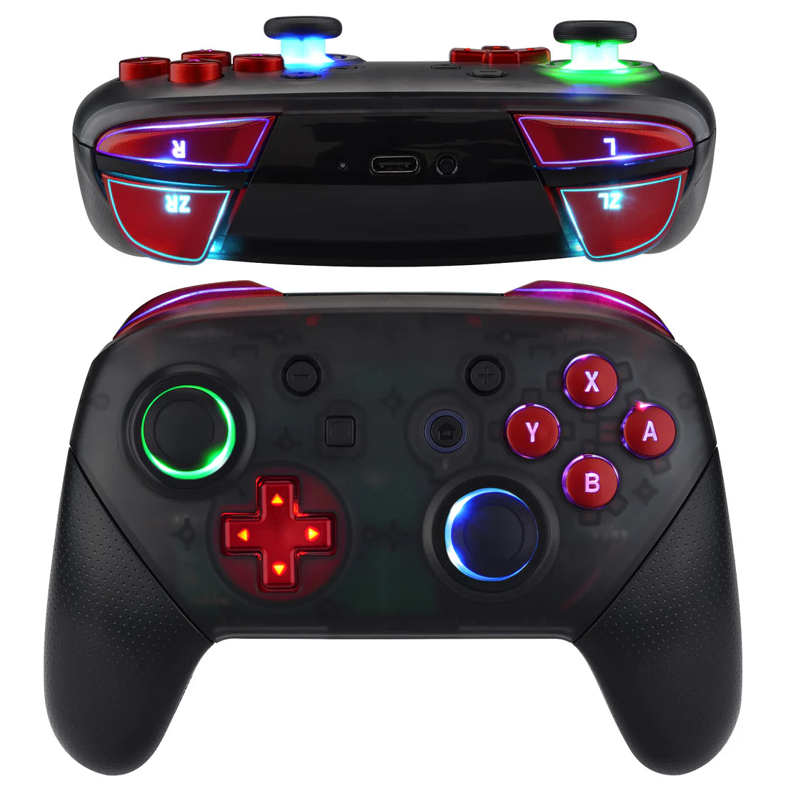 Nintendo Switch Pro Controller Clear Text Button Set - eXtremeRate - Hand Held Legend