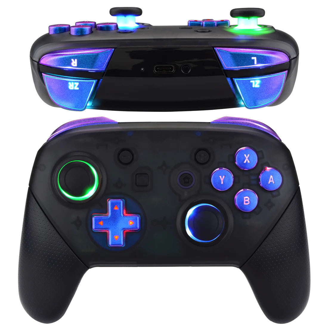 Nintendo Switch Pro Controller Clear Text Button Set - eXtremeRate - Hand Held Legend