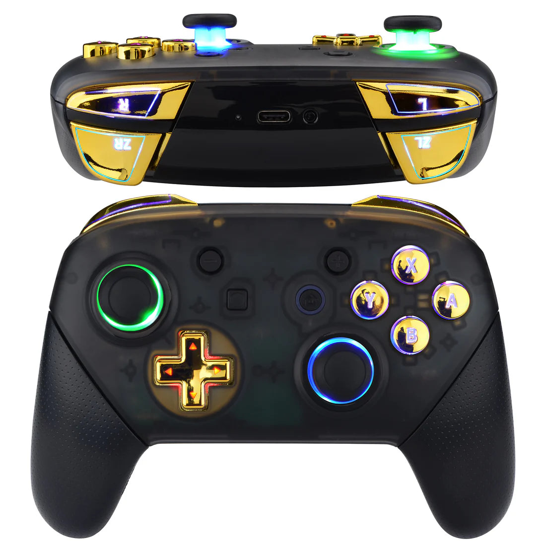 Nintendo Switch Pro Controller Clear Text Button Set - eXtremeRate - Hand Held Legend