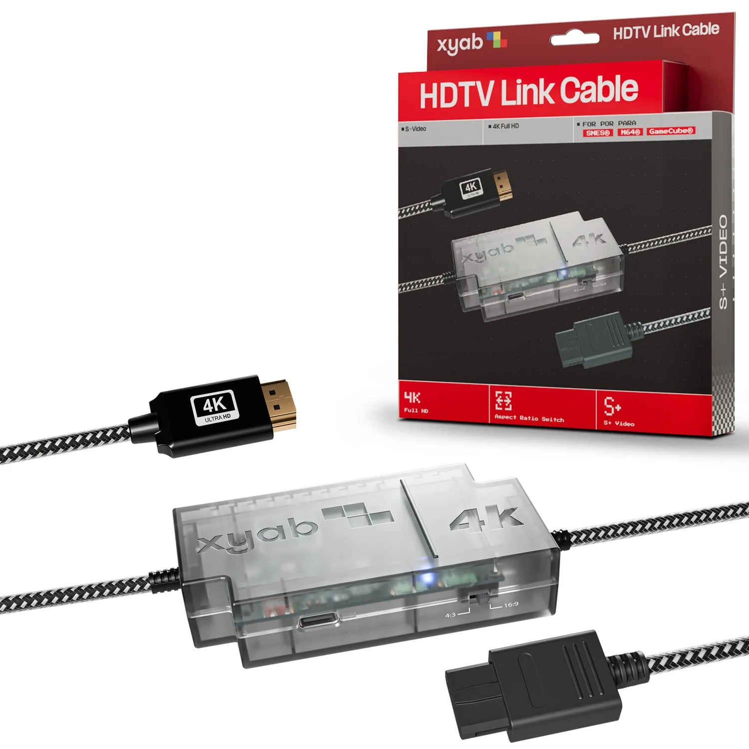 4K HD Link Cable for SNES/N64/Gamecube - XYAB