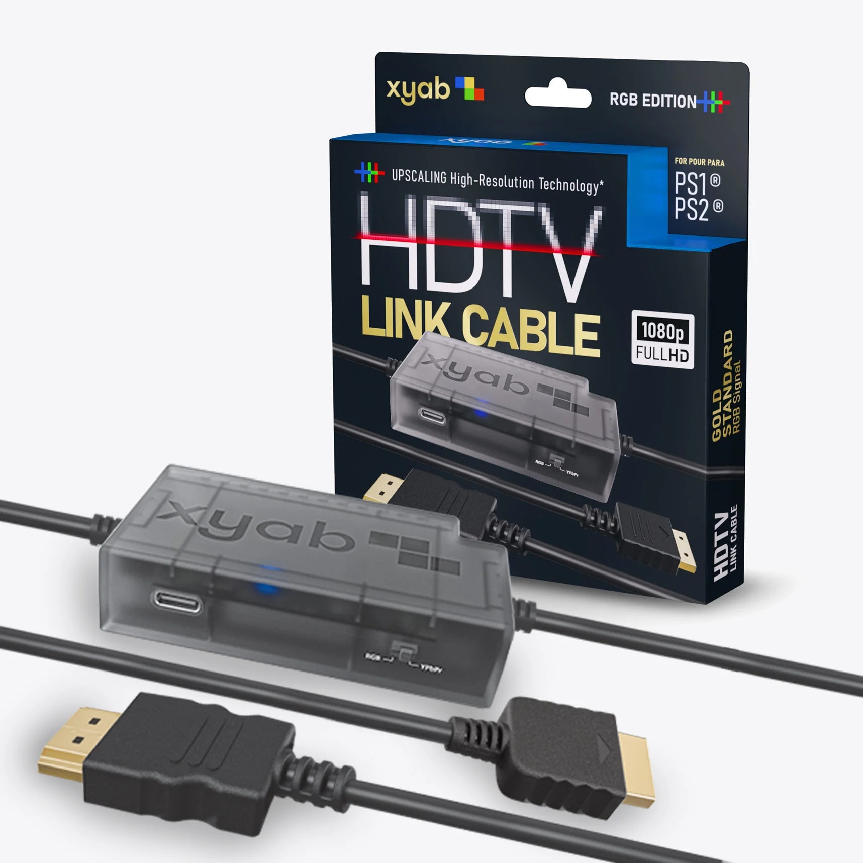 RGB+ HD Link Cable For PS1/PS2 - XYAB - Hand Held Legend