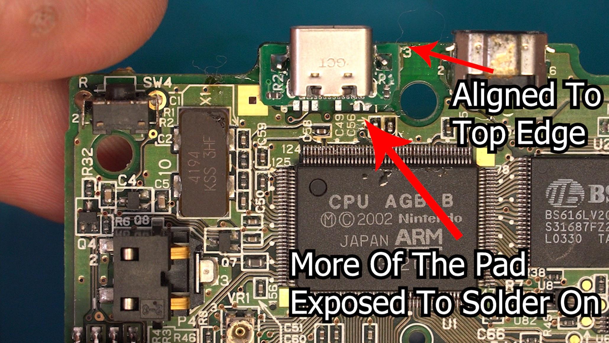 USB-C Charging Mod for Game Boy Advance SP Hand Held Legend