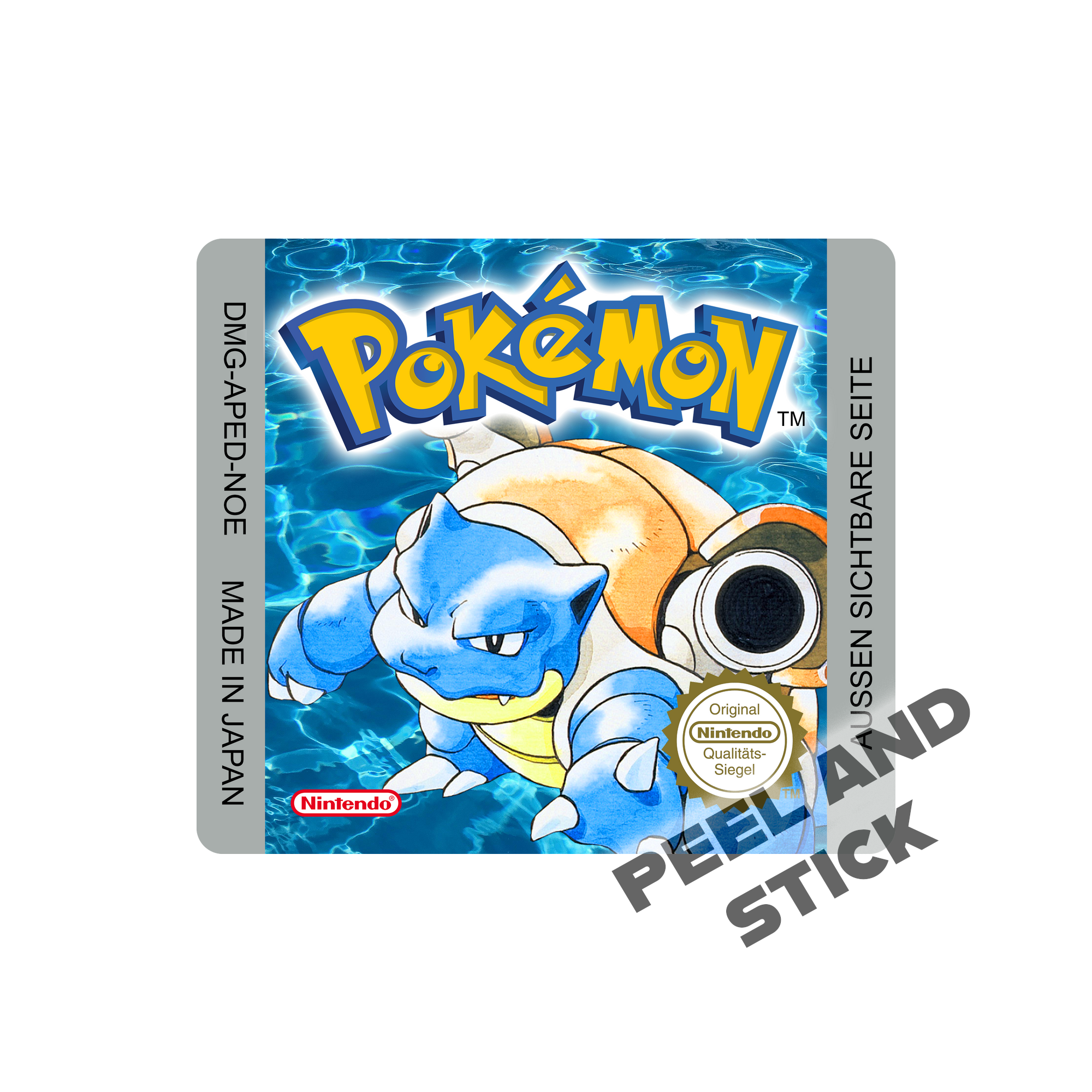 Replacement Pokémon Blue Cartridge Label – Peel & Stick Decal