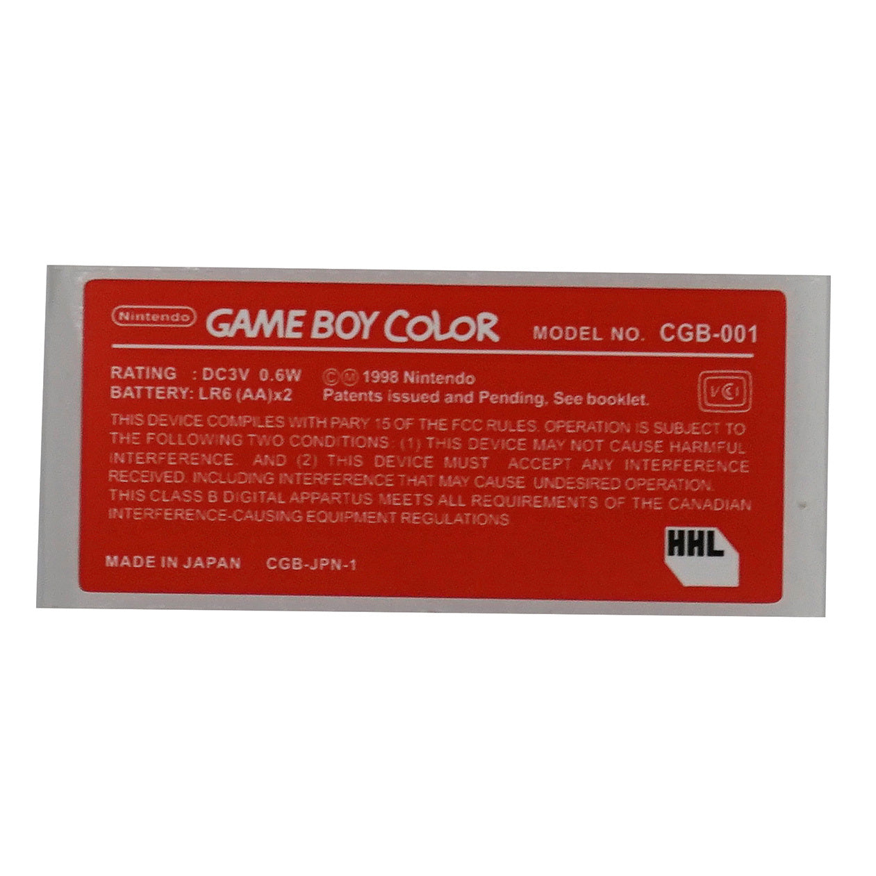 Game Boy Color Replacement Console Sticker - Colors - Hand Held Legend