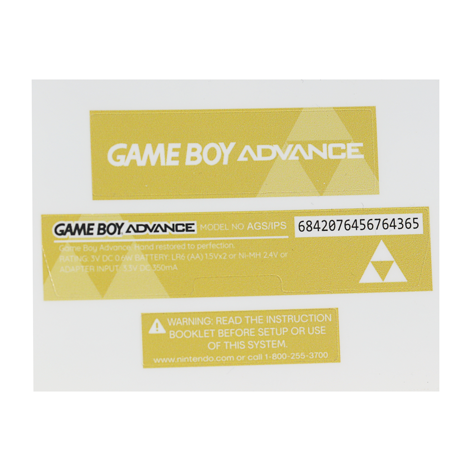 Triforce Gameboy Advance Sticker