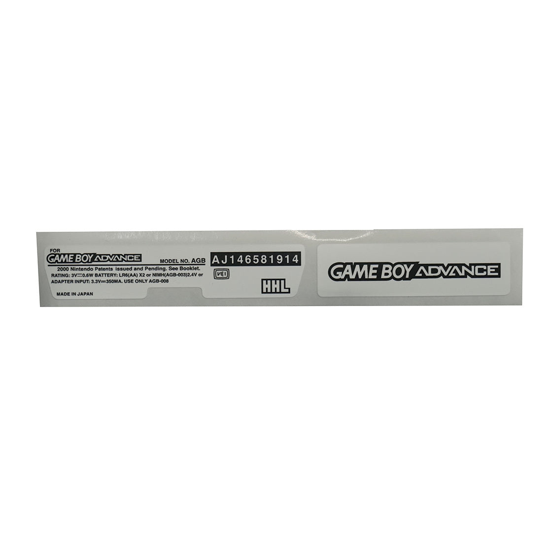 Game Boy Advance Replacement Console Sticker - Colors - Hand Held Legend