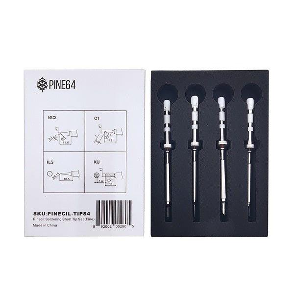 Pinecil Soldering Short Tip Set - Fine Pinecil