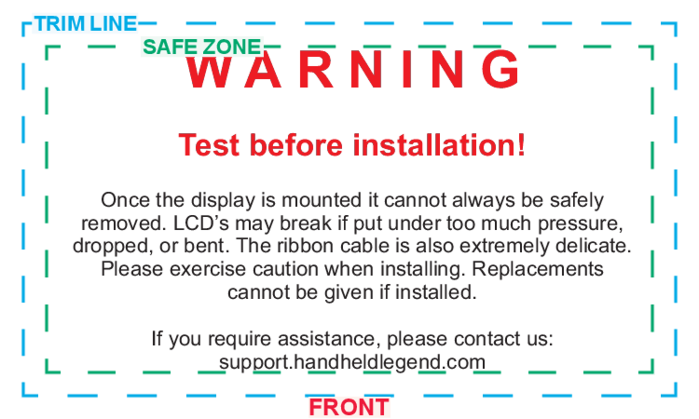 Packing Inserts Hand Held Legend