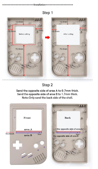 Game Boy DMG Q5 3.1" Laminated IPS LCD Backlight Kit with OSD - HISPEEDIDO