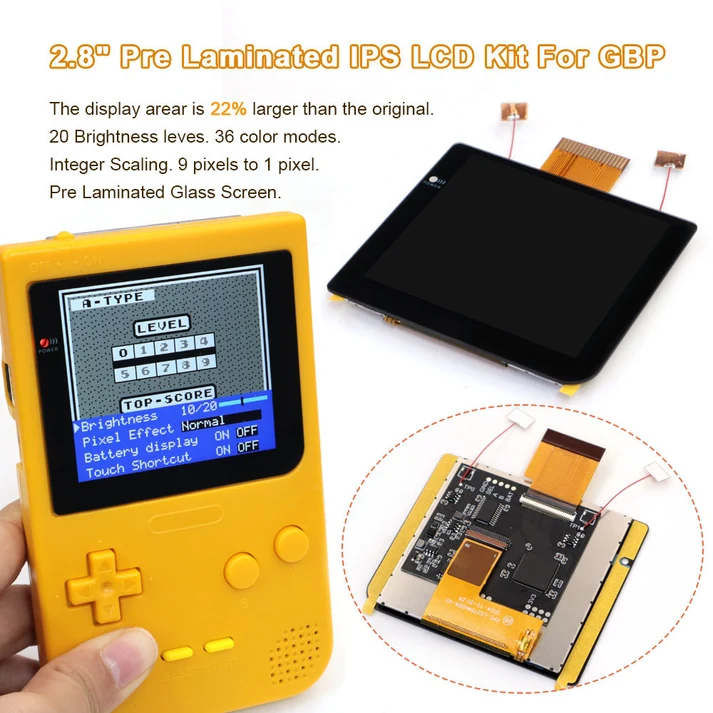 Game Boy Pocket Laminated 2.8 inch IPS Kit - Hispeedido