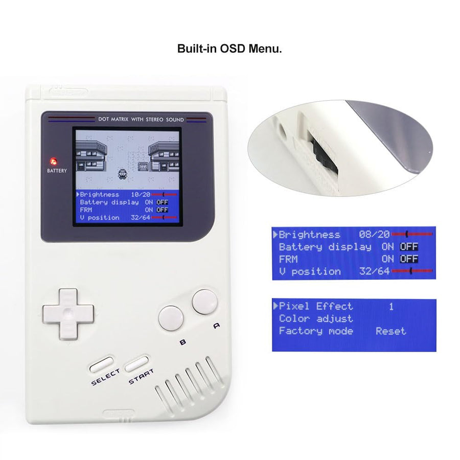 Game Boy DMG IPS LCD V5 with OSD | Backlight & Front PCB | Hand Held Legend