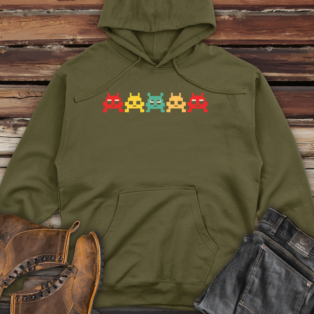 80 S Video Game Vintage Retro Arcade Midweight Hooded Sweatshirt