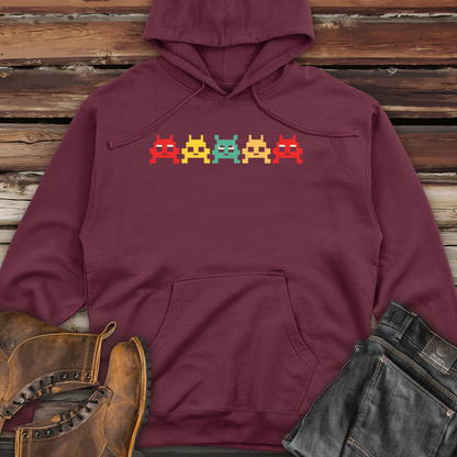 80 S Video Game Vintage Retro Arcade Midweight Hooded Sweatshirt