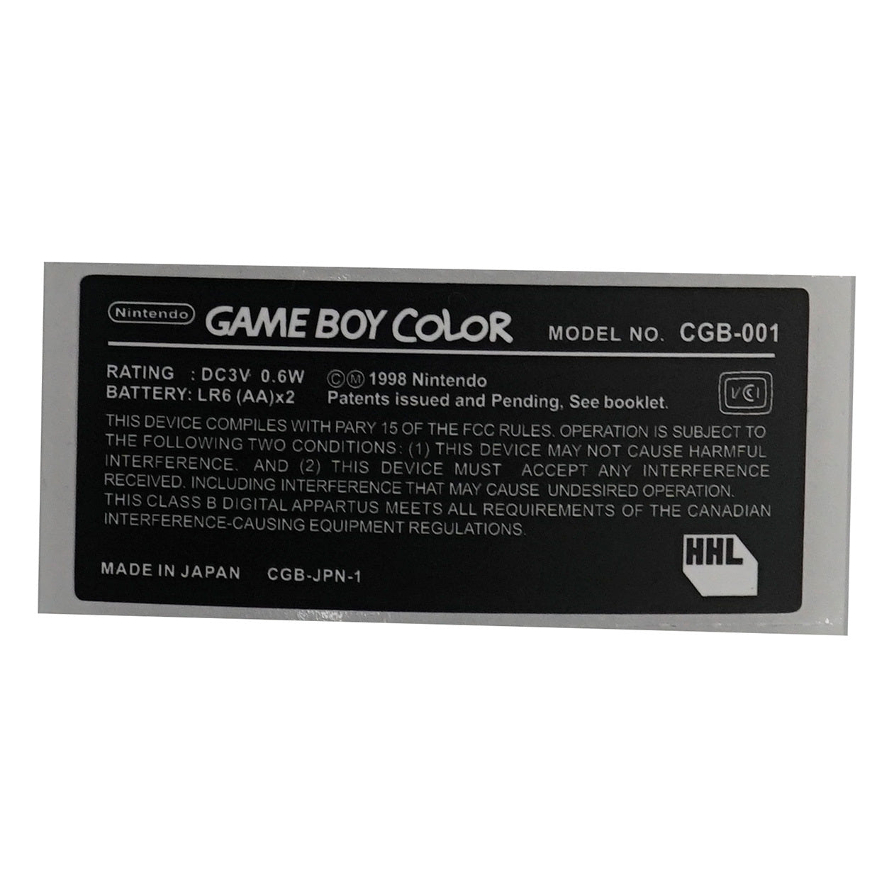 Game Boy Color Replacement Console Sticker - Colors - Hand Held Legend