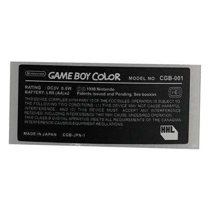 Game Boy Color Replacement Console Sticker - Colors