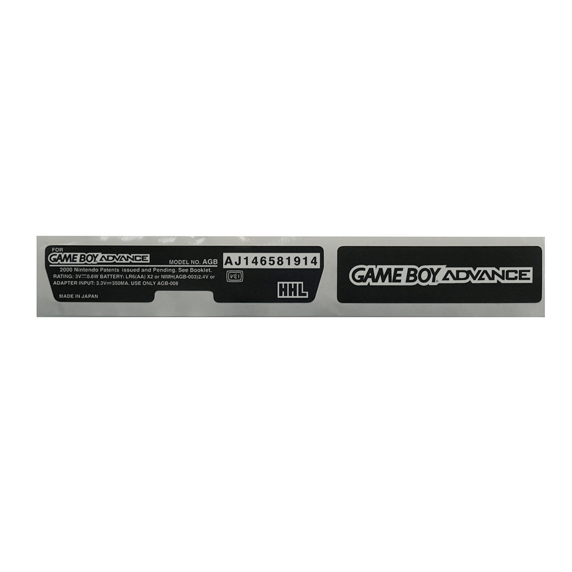 Game Boy Advance Replacement Console Sticker - Colors - Hand Held Legend