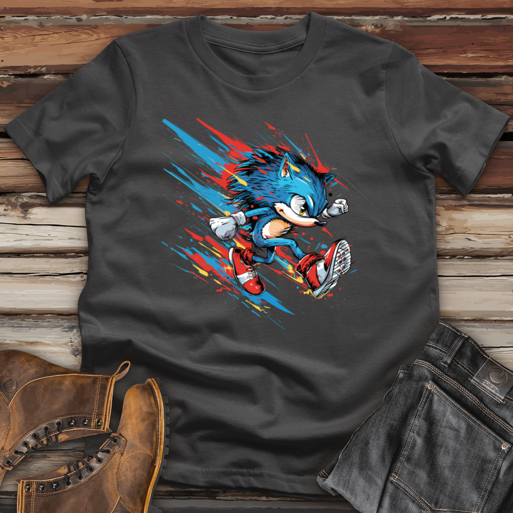 Blue Speedster Hedgehog Cotton Tee