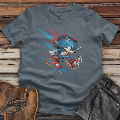 Blue Speedster Hedgehog Cotton Tee