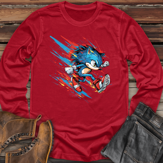 Blue Speedster Hedgehog Long Sleeve