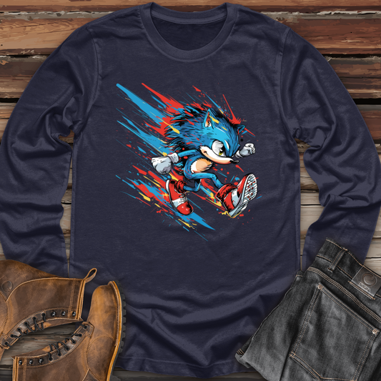 Blue Speedster Hedgehog Long Sleeve