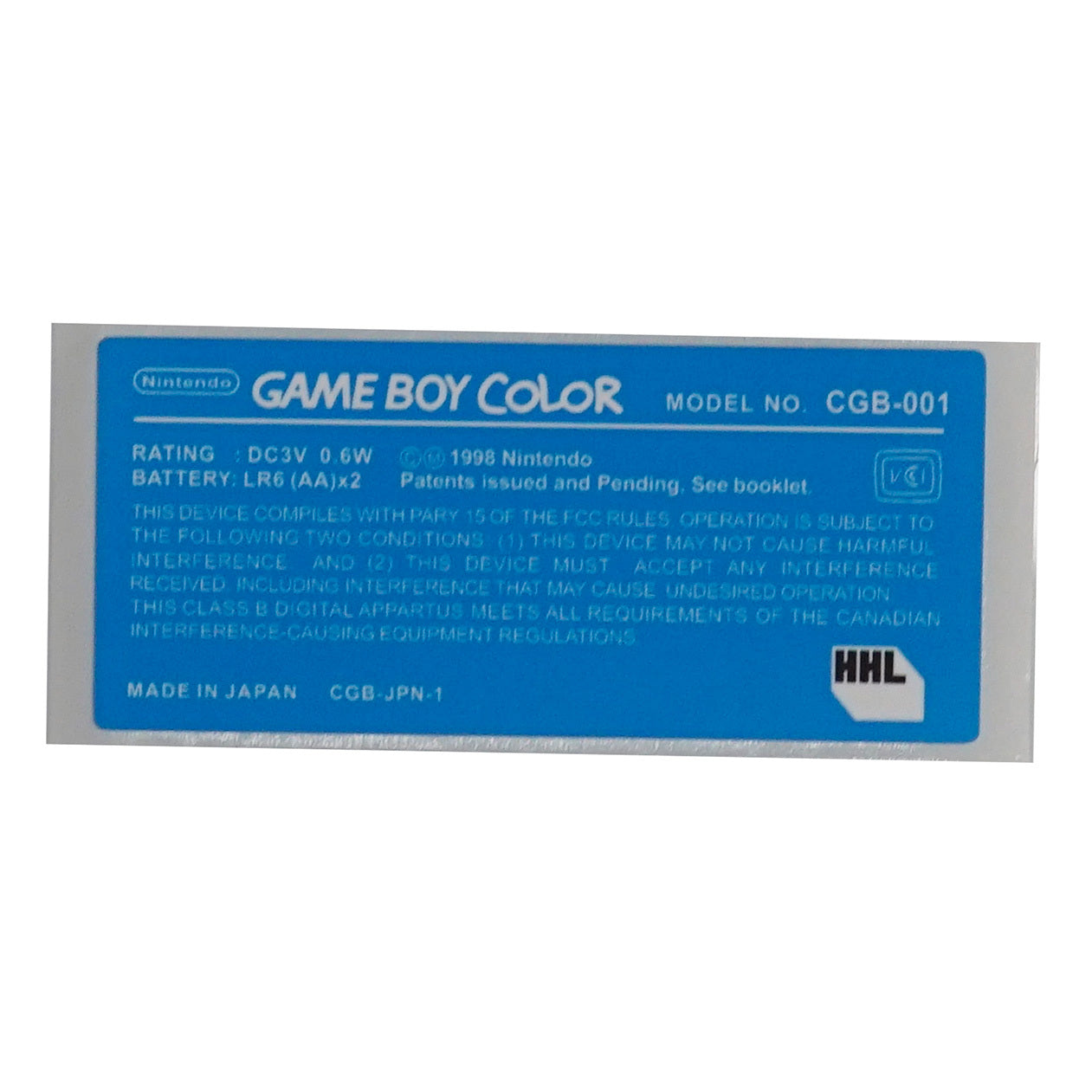 Game Boy Color Replacement Console Sticker - Colors - Hand Held Legend