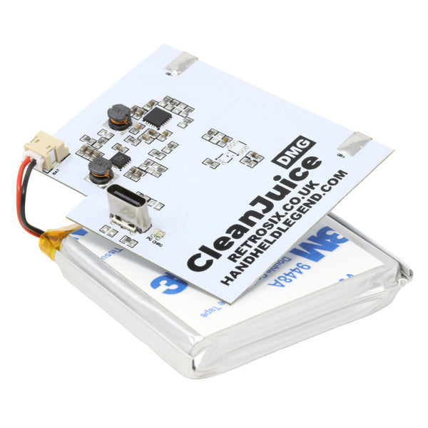 CleanJuice Game Boy DMG USB-C Rechargeable Battery Pack | XL - RetroSix RetroSix