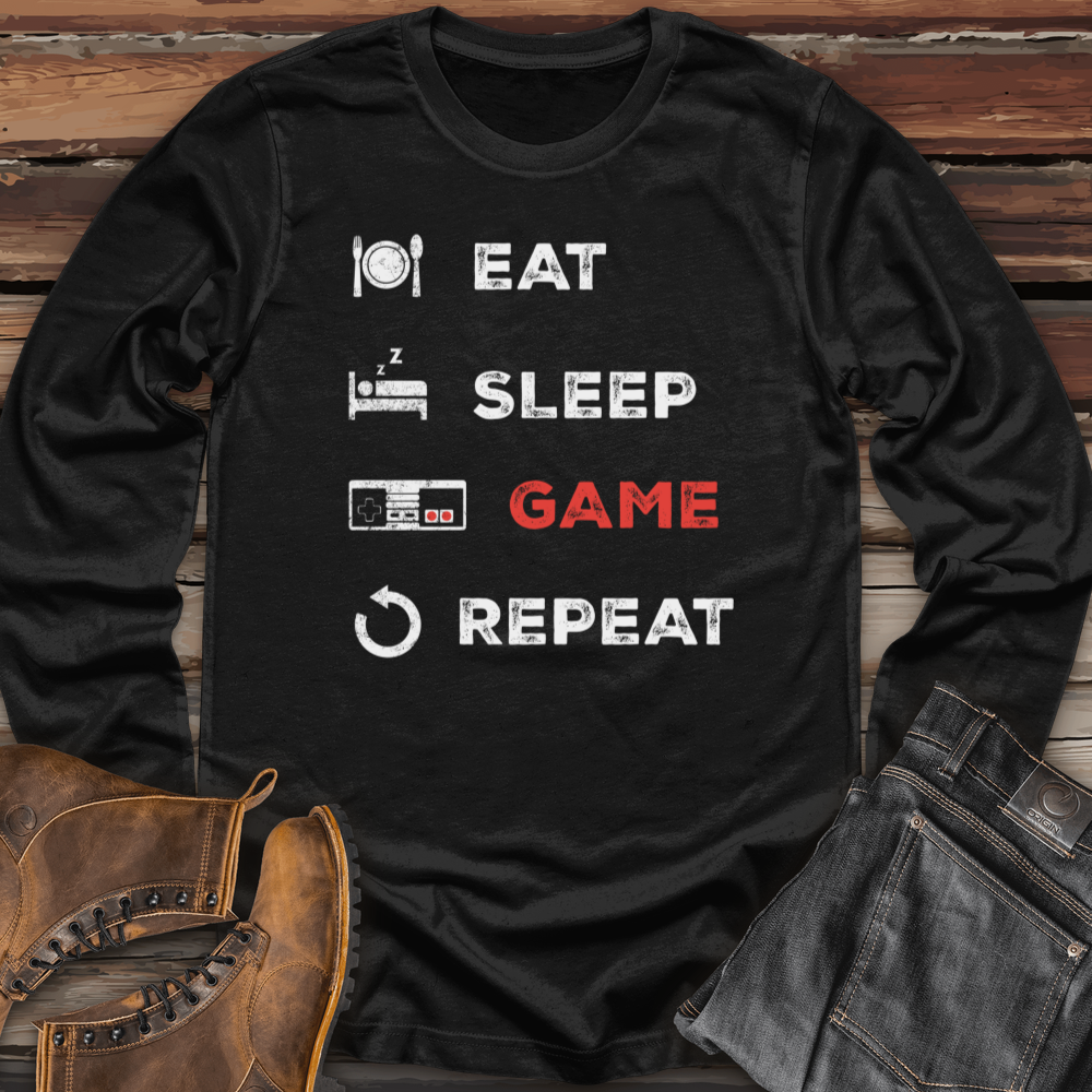 Eat Sleep Game Repeat Long Sleeve