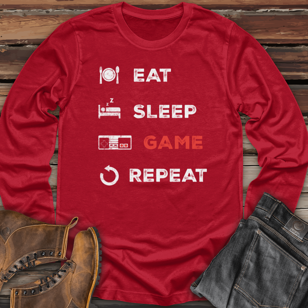 Eat Sleep Game Repeat Long Sleeve