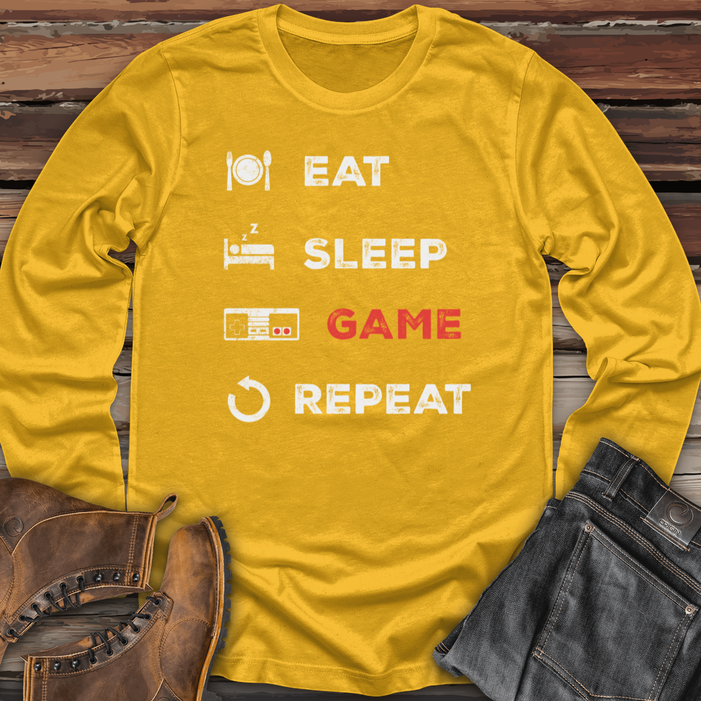 Eat Sleep Game Repeat Long Sleeve