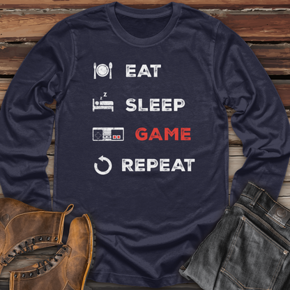 Eat Sleep Game Repeat Long Sleeve