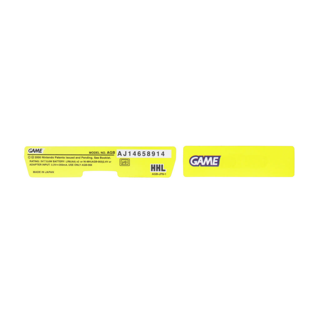 Replacement Console Sticker for Game Boy Advance - Colors Guangzhou Kinmit Barcode Technology