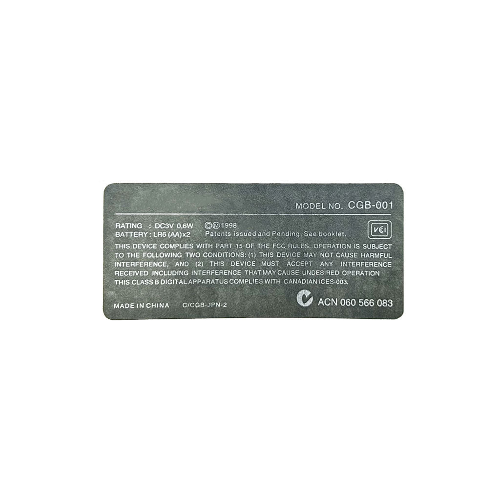 Game Boy Color Shell Sticker KreeAppleGame