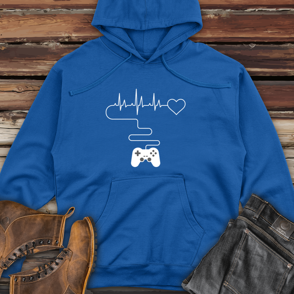 Gamer Heartbeat Midweight Hooded Sweatshirt