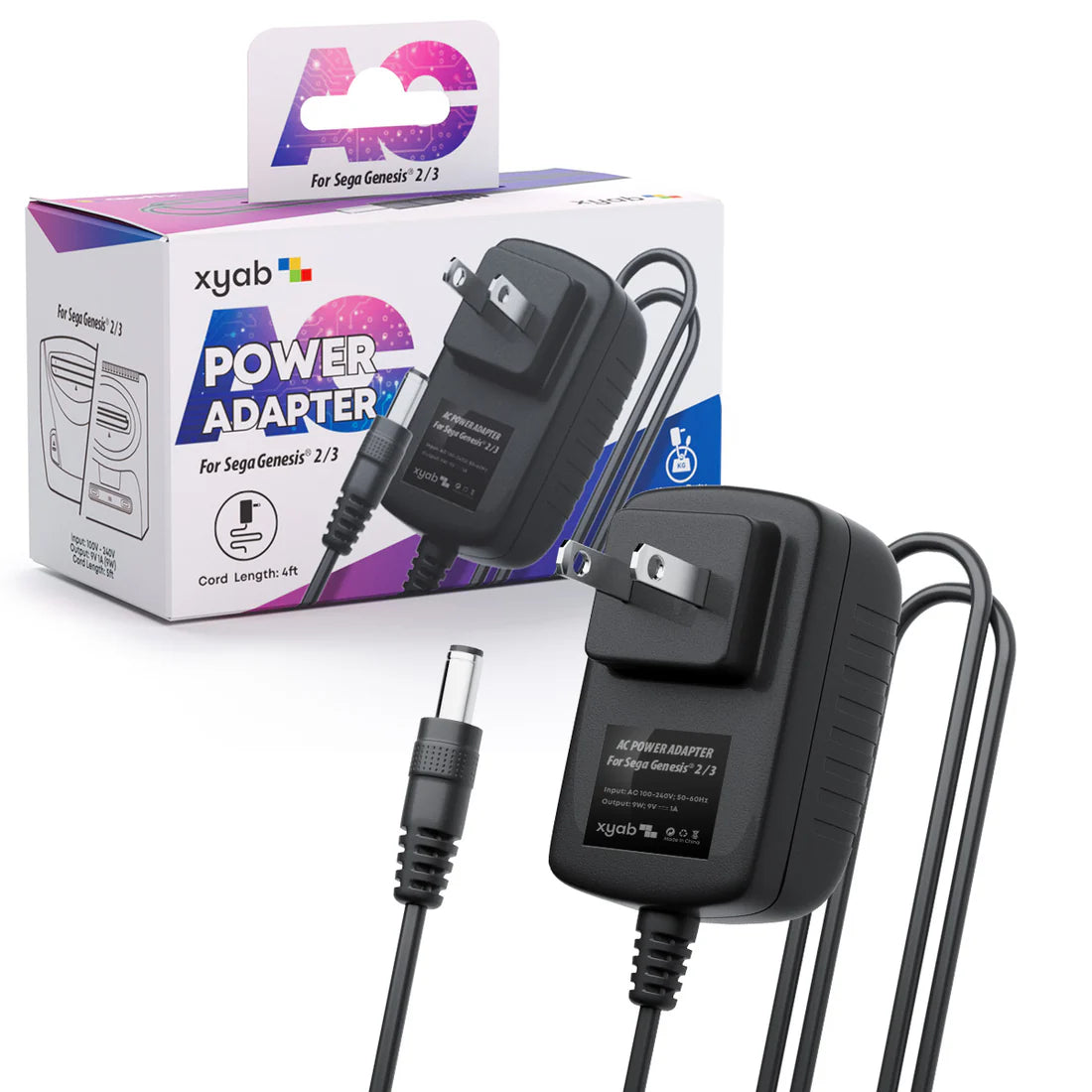 Sega Genesis 2/3 and Game Gear Power Adapter - XYAB