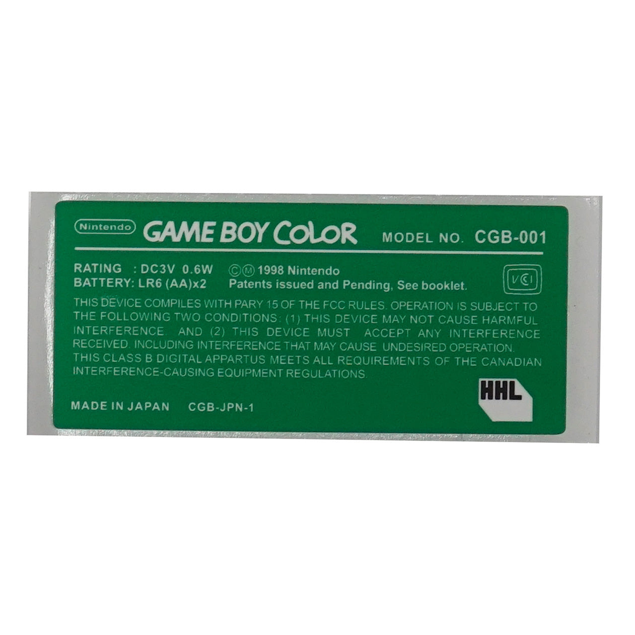Game Boy Color Replacement Console Sticker - Colors - Hand Held Legend