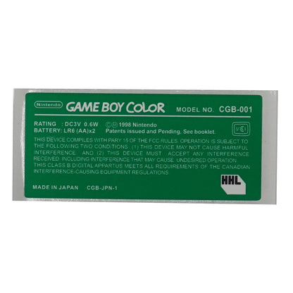 Game Boy Color Replacement Console Sticker - Colors