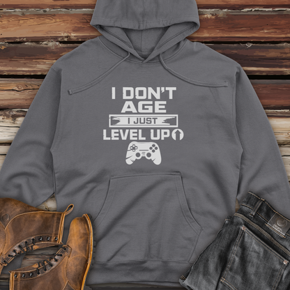 I Don't Age I Just Level Up Midweight Hooded Sweatshirt