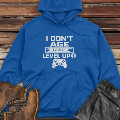 I Don't Age I Just Level Up Midweight Hooded Sweatshirt