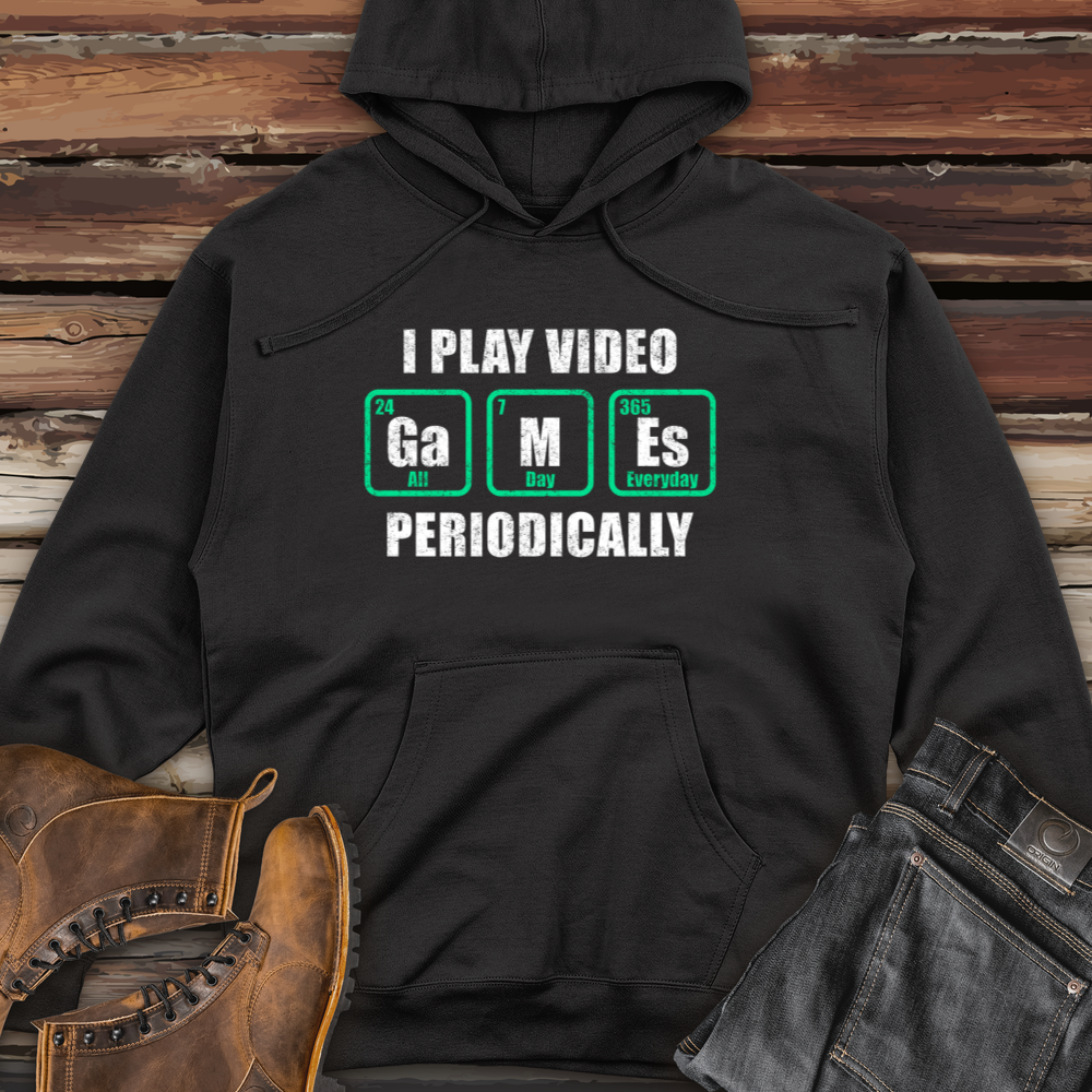 I Play Video Games Periodically Midweight Hooded Sweatshirt