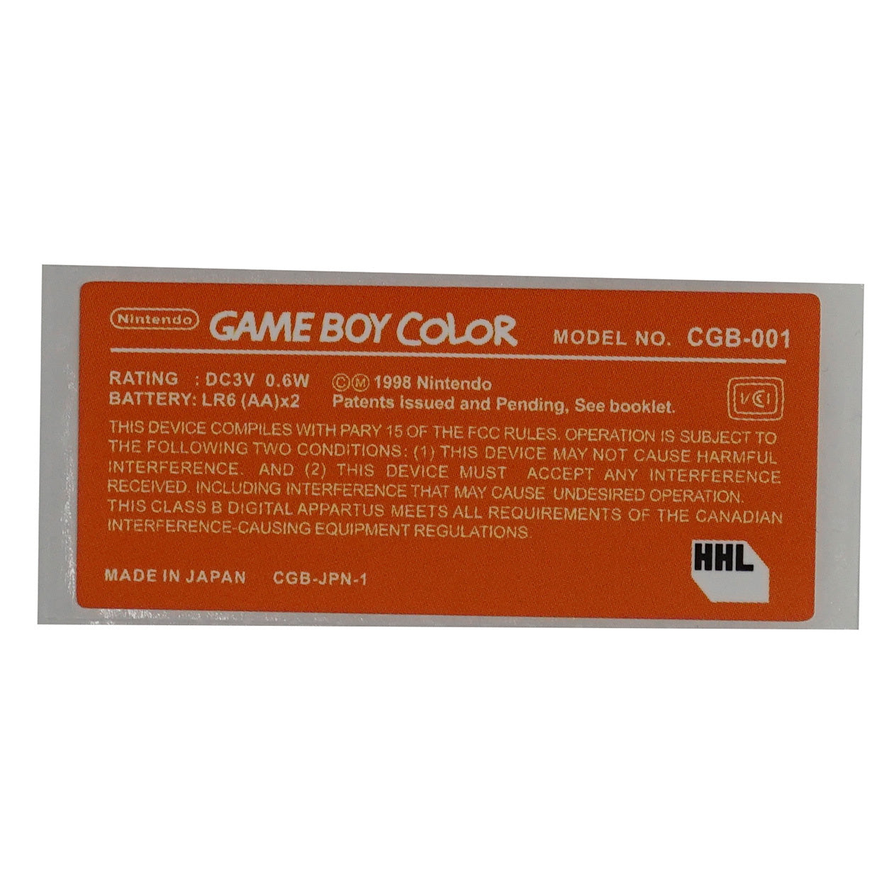 Game Boy Color Replacement Console Sticker - Colors