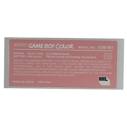 Game Boy Color Replacement Console Sticker - Colors