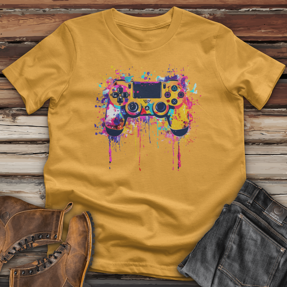 Pixelated Controller Splash Cotton Tee