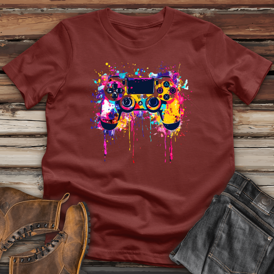 Pixelated Controller Splash Cotton Tee