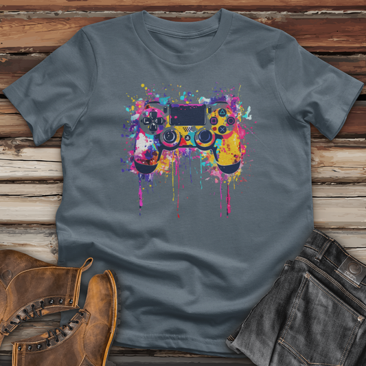 Pixelated Controller Splash Cotton Tee