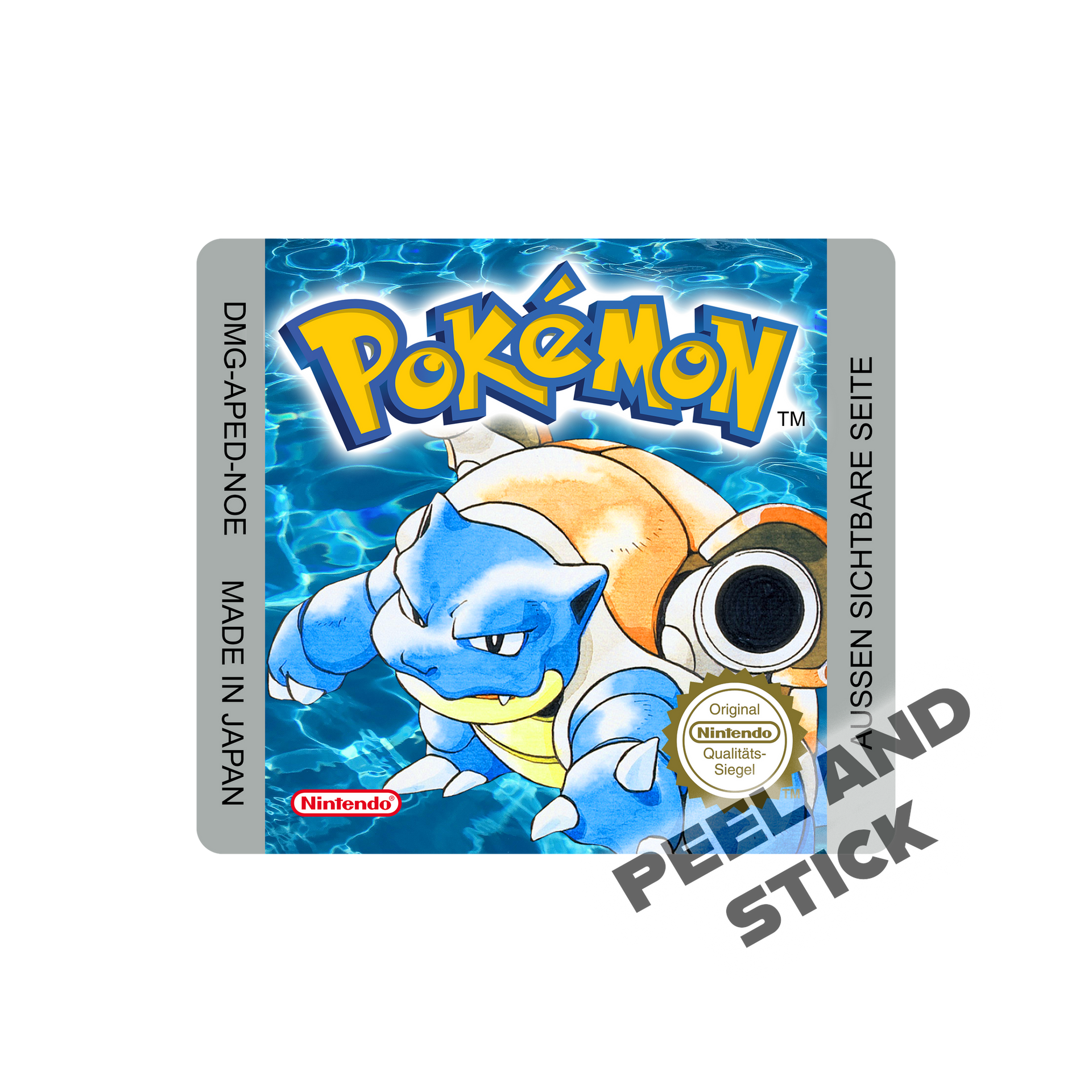 Replacement Pokémon Blue Cartridge Label – Peel Stick Decal
